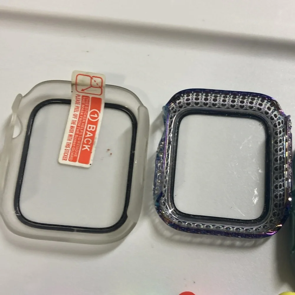 Apple watch aftermarket accessories, colorful, 3 straps, 5 screen covers